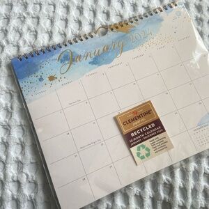 Clementine paper inc. Watercolor with gold accents 2024 calendar